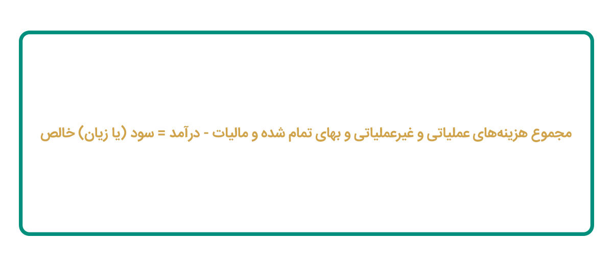 فرمول سود یا زیان خالص