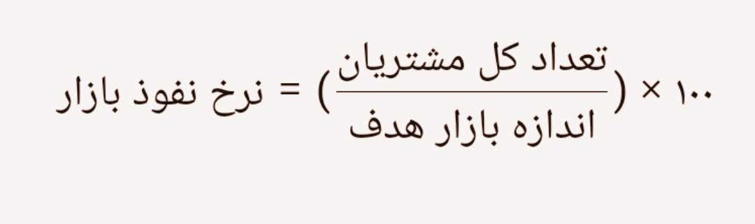 فرمول محاسبه نرخ نفوذ در بازار