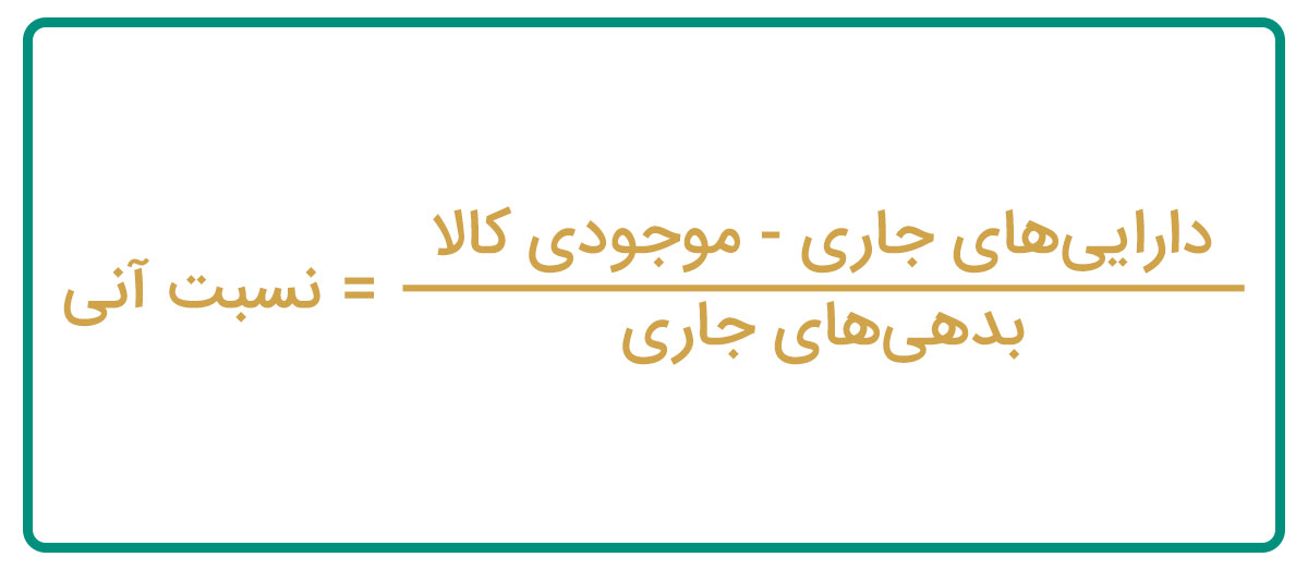 فرمول محاسبه نسبت آنی