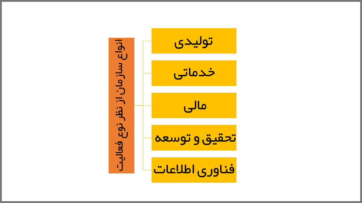انواع سازمان از نظر نوع فعالیت